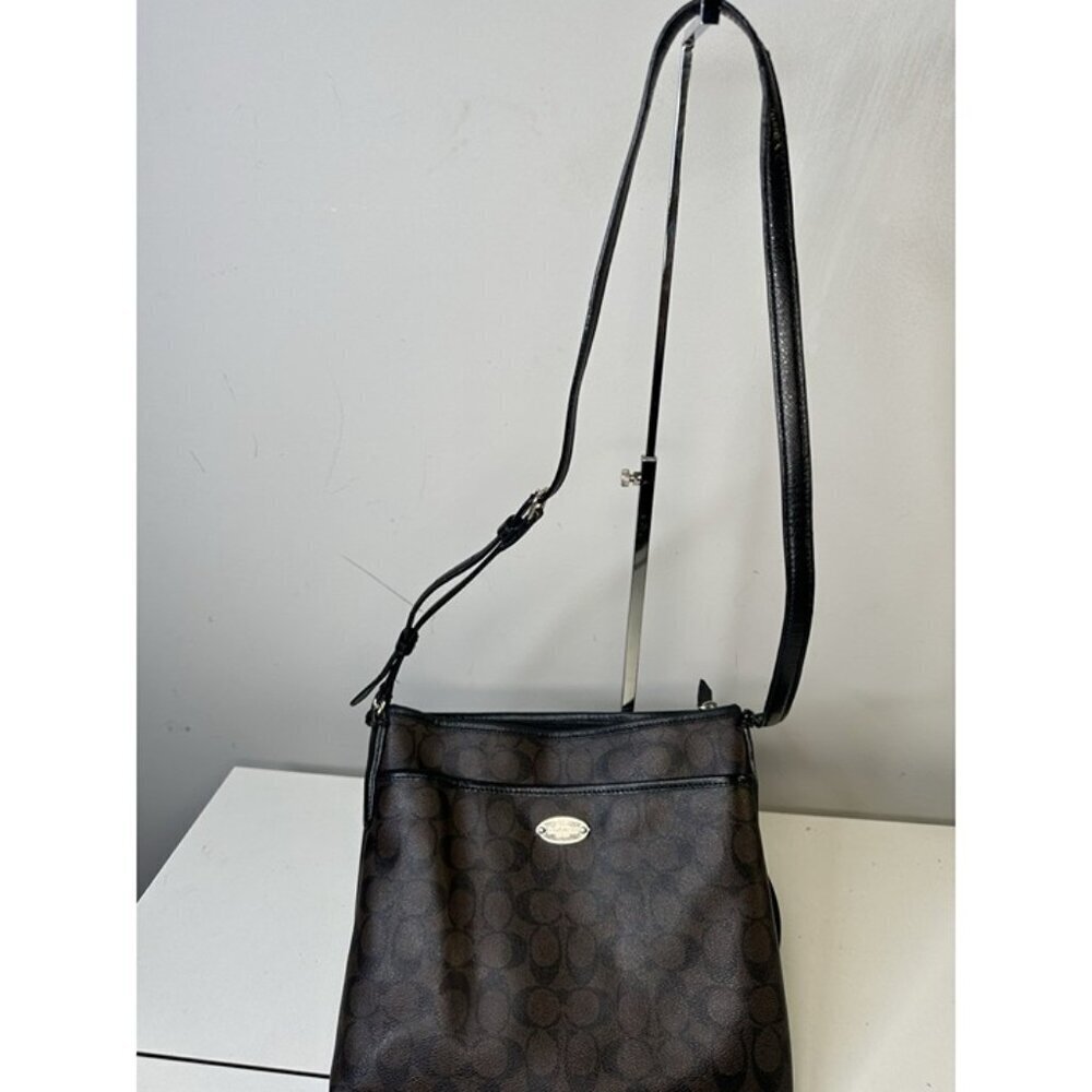 Coach Crossbody Leather Bag - Dark Brown